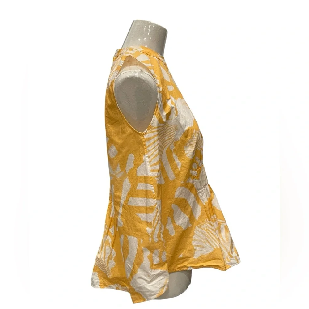 Genny Rent the Runway Tropical Orange Rouched top sz :US:0 - Picture 8 of 13